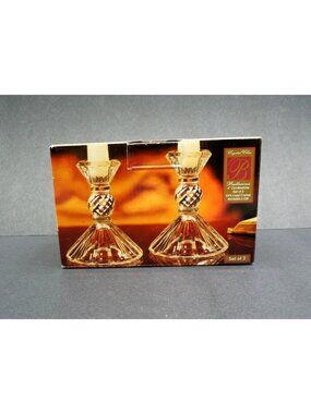 Crystal Clear Candlesticks Ballerina Lead Crystal USA Vintage 4"